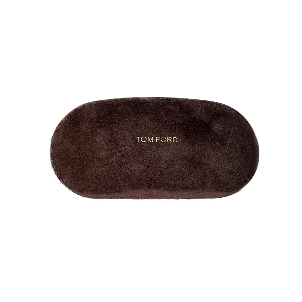 Tom Ford Brown Suede Medium Clamshell Eye Glasses Case